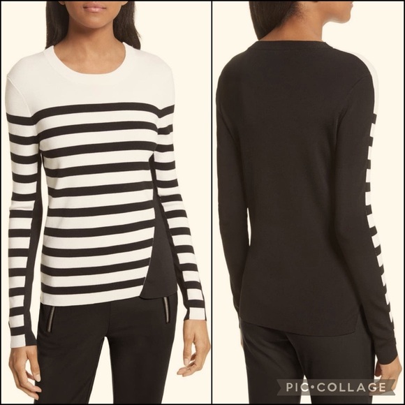 Rag & Bone Wool Blend Striped Asymmetrical Pullover Sweater Top - Picture 4 of 14